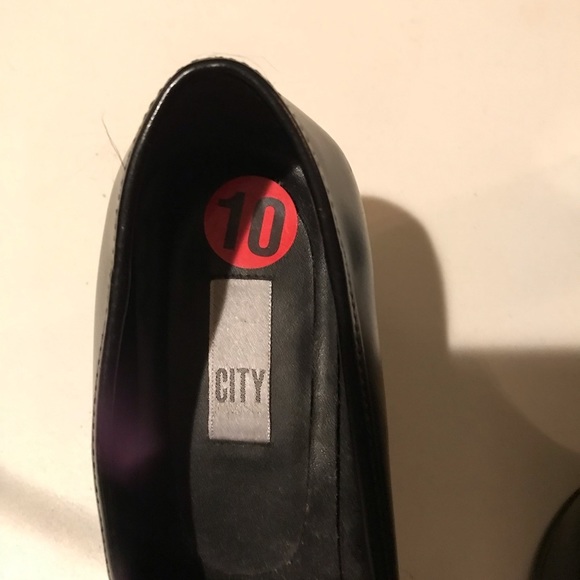 DKNY 10 black Leather square toe loafers with block heeled NWT - Picture 11 of 12